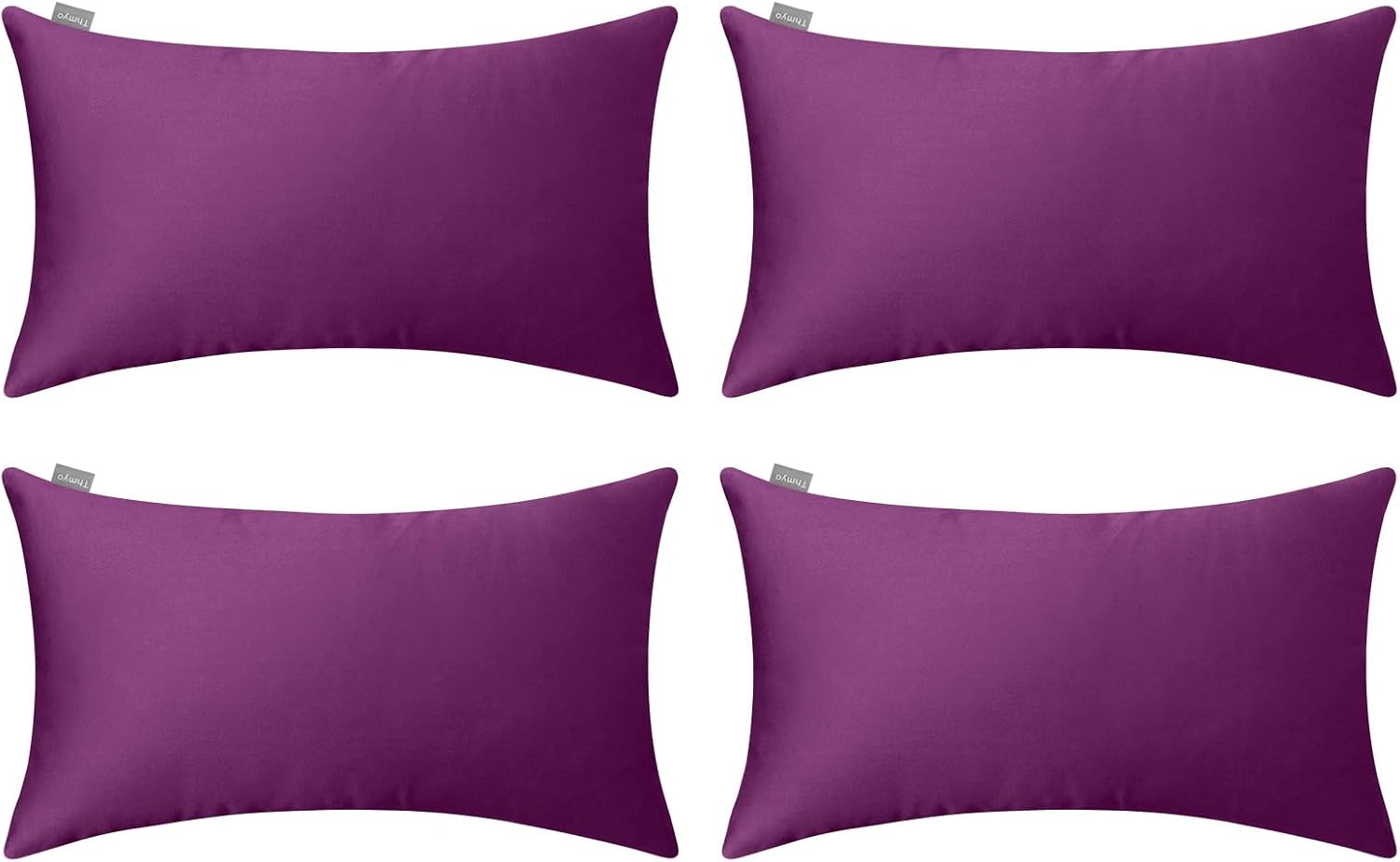 Thmyo 4-Pack 100% Cotton Lumbar Comfortable Solid Decorative Throw Pillow Case Rectangle Cushion Cover Pillowcase DIY Throw Pillowcase(12x2…