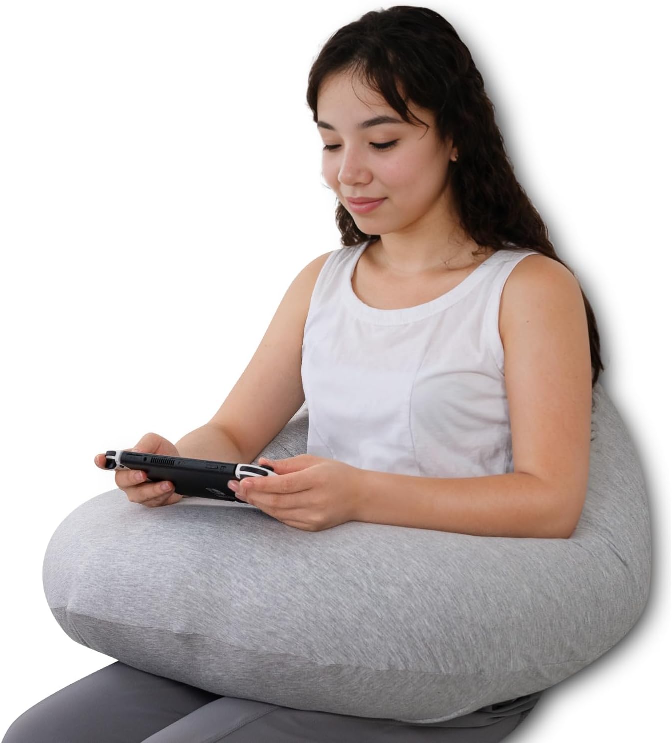 QUEEN ROSE Reading Pillow for Gaming, Lap Desk Pillow for Sitting in Bed or Sofa, Compact Arm Support Pillow for Reading, Playing or…