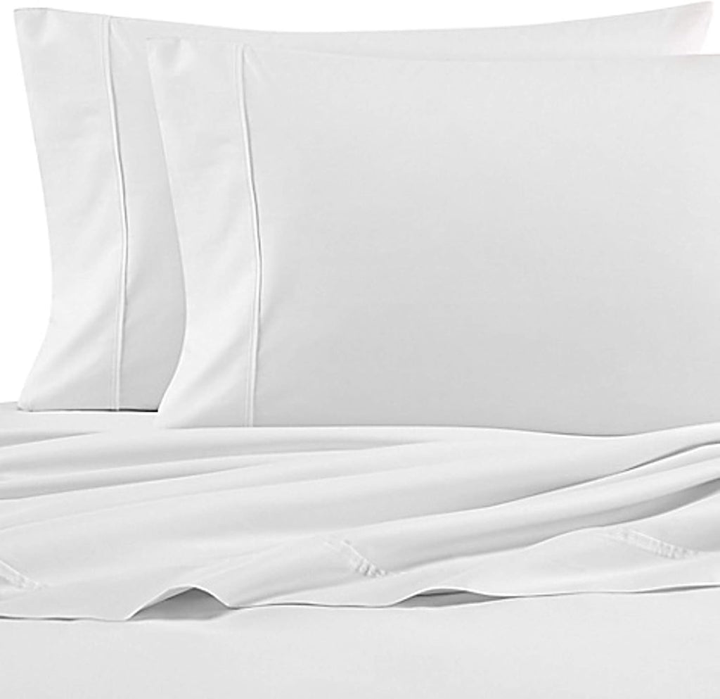Nautica Queen Sheet Set, Cotton Percale Bedding Set, Crisp & Cool, Lightweight & Breathable (White, Queen) Cotton White