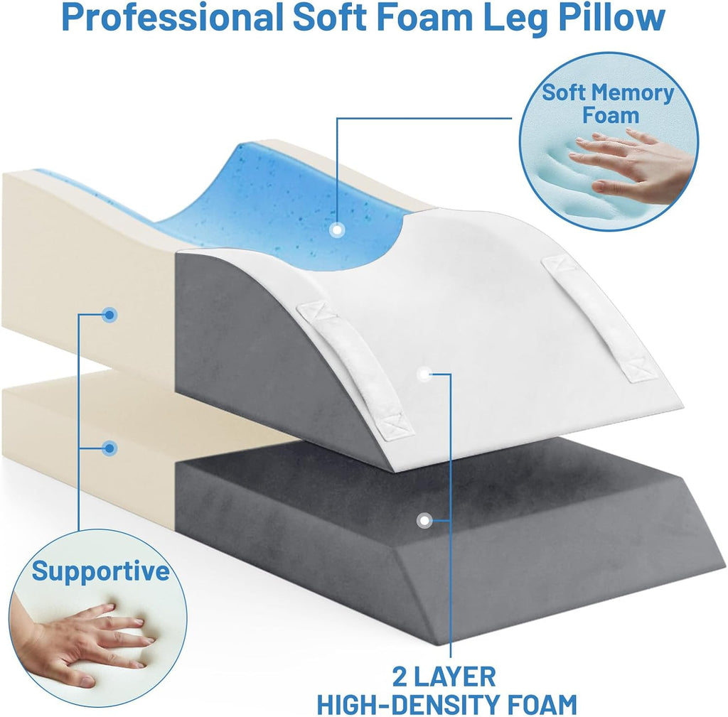 TranquilRelax Leg Elevation Pillows, Wedge Pillow for After Surgery, Memory Foam Leg Support Adjustable, Comfort comfort for Back…