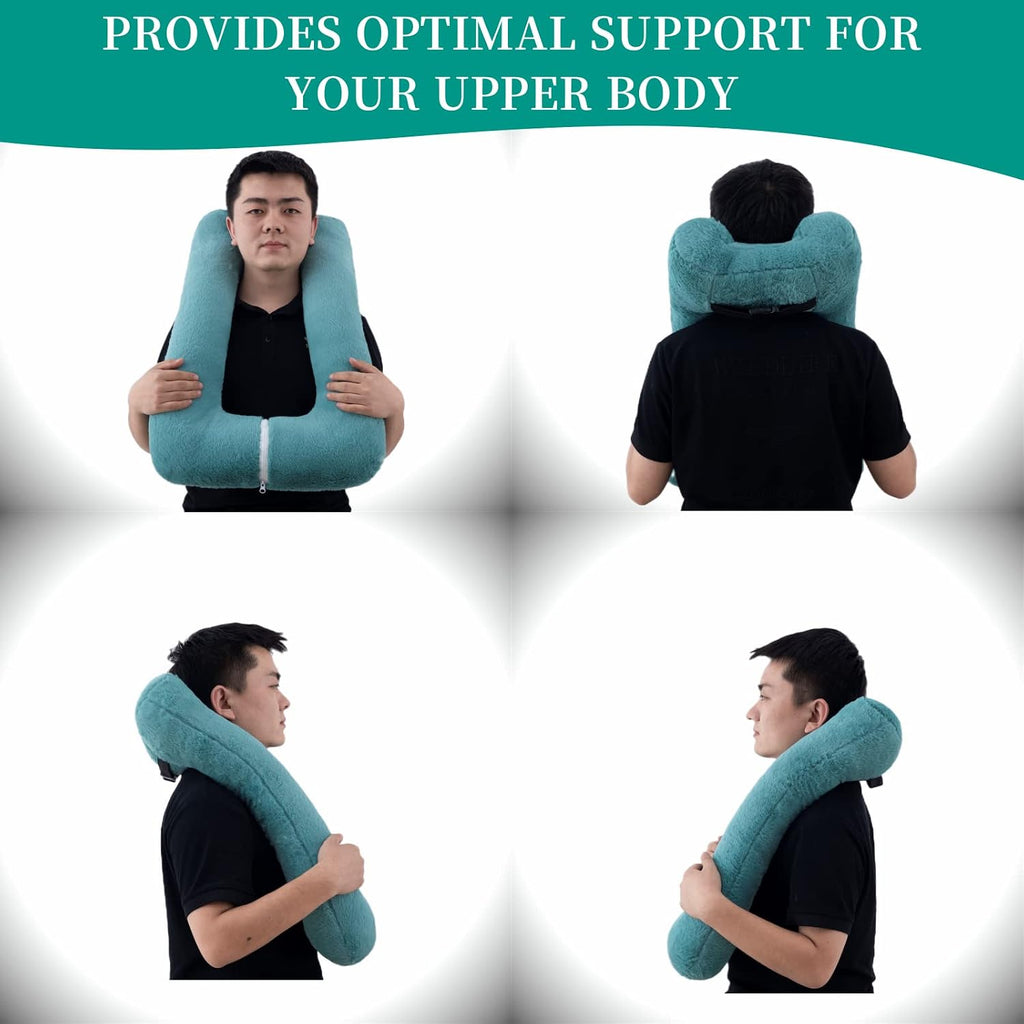 FHSGGP Travel Pillow Upgraded Version of Aircraft Travel Neck Pillow with Storage Bag, Sleep Pillows for Travel by Train, Car, or Plane…