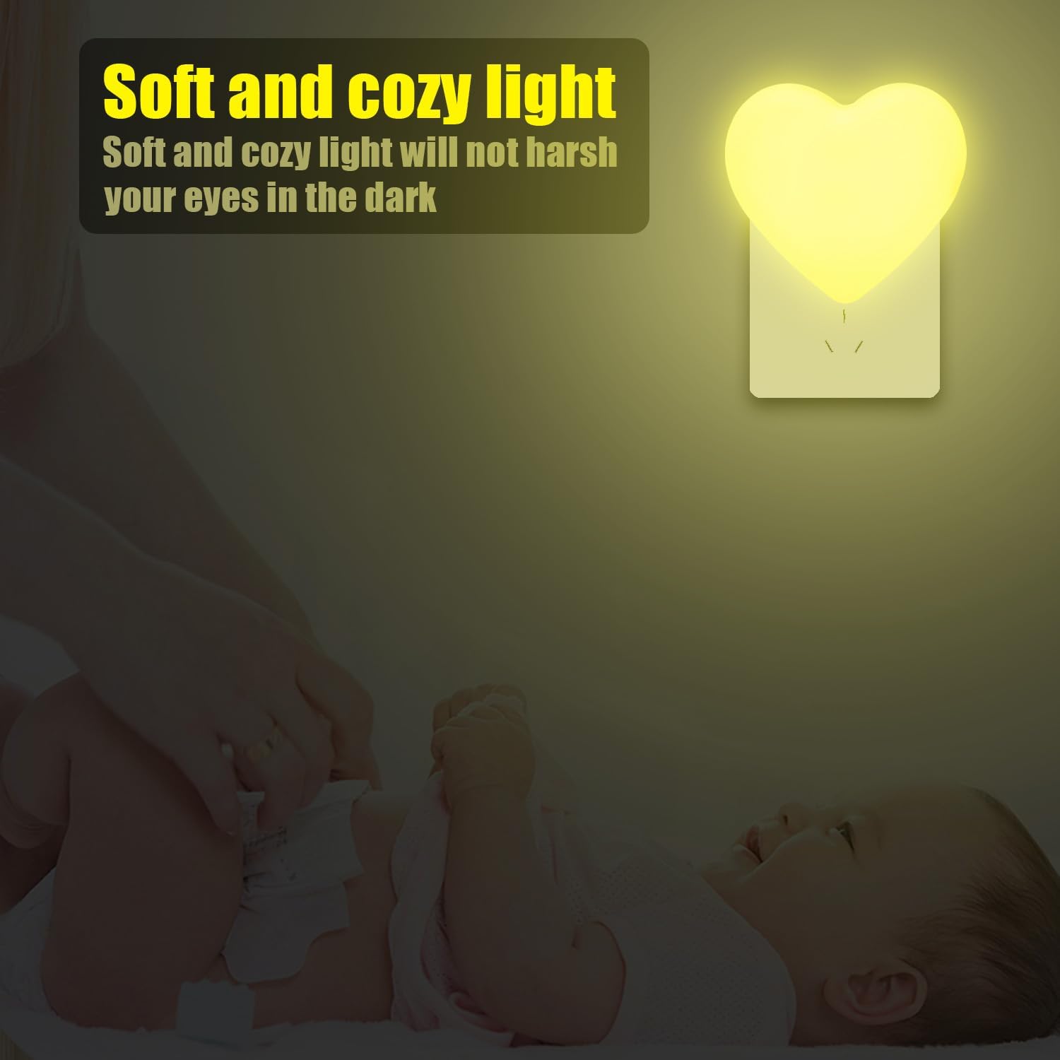 INZU Night Lights Plug into Wall, LED Night Light for Kids, Cute Nightlight with Auto Dusk to Dawn Sensor, LED Nightlight with Soft Warm…