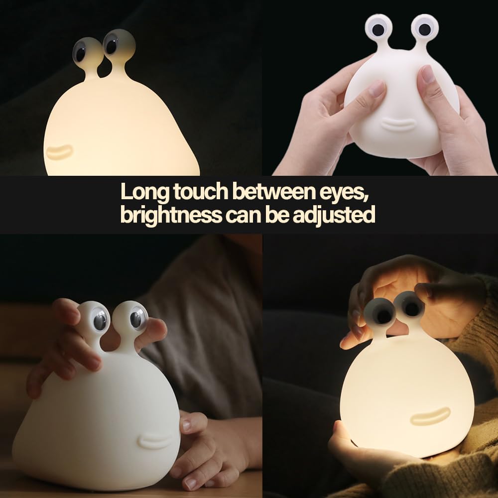 Led Cute Slug Night Light, Dimmable Kawaii Lamps, Super Squishy Silicone USB Rechargeable Touch Control Night Lamp, Used for Camping…