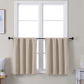Simplebrand Ava Biscotti Beige Short 30 Inches Blackout Curtain 2 Panels Set, Half Window Rod Pocket Privacy Curtain Tiers for Kitchen, Cur…