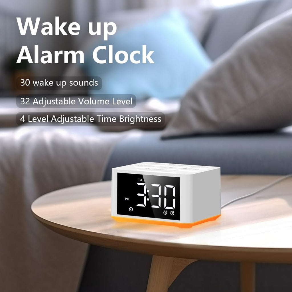3-in-1 Sound Machine White Noise Machine Dual Alarms 12 Color Night Lights 30 Soothing Sounds 15 Wake Up Sounds 32 Volume for Baby Adults…