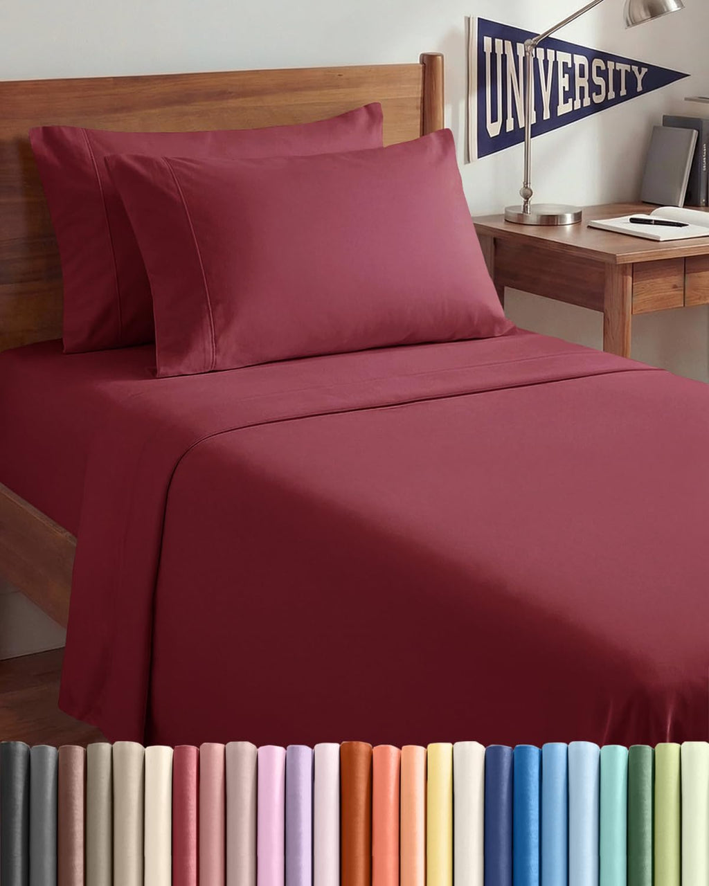Twin XL 4 Piece Sheet Set - Comfy Breathable & Cooling - Hotel Luxury Bedding for Women, Men, Kids, Teens & Children - 1 Flat & 1 Fitted…