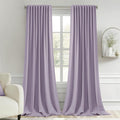 Miulee Lilac Back Tab Blackout Curtains 102 Inch Long 2 Panels Set for Bedroom, Rod Pocket/Pinch Pleated Thermal Insulated Living Room Dark…