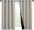 Nicetown 100% Blackout Curtains 57 inches Long, Double-Deck Completely Blackout Window Treatment Thermal Insulated Lined Drapes for Small W…