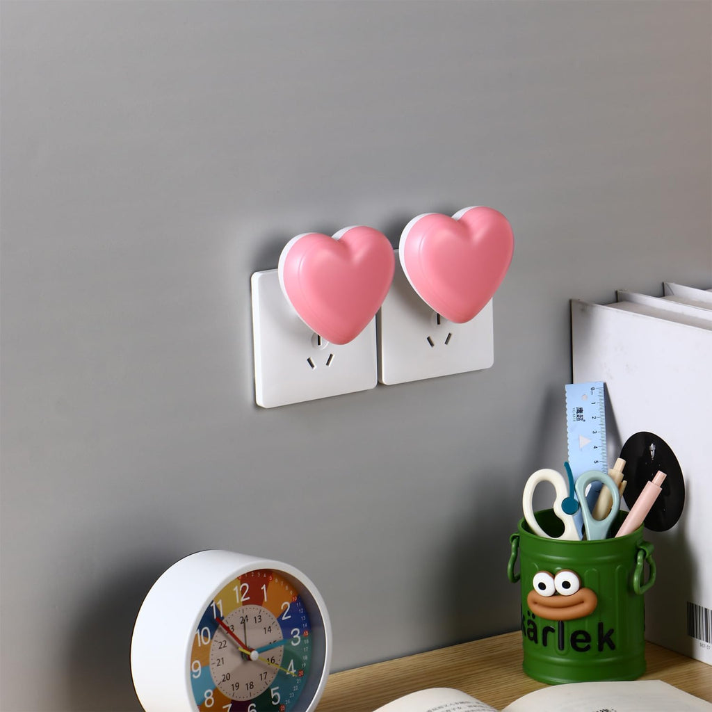 INZU Cute Night Light, Heart Night Light for Kids, LED Nightlight with Auto Dusk to Dawn Sensor, Nightlight Plug into Wall with Soft Warm…