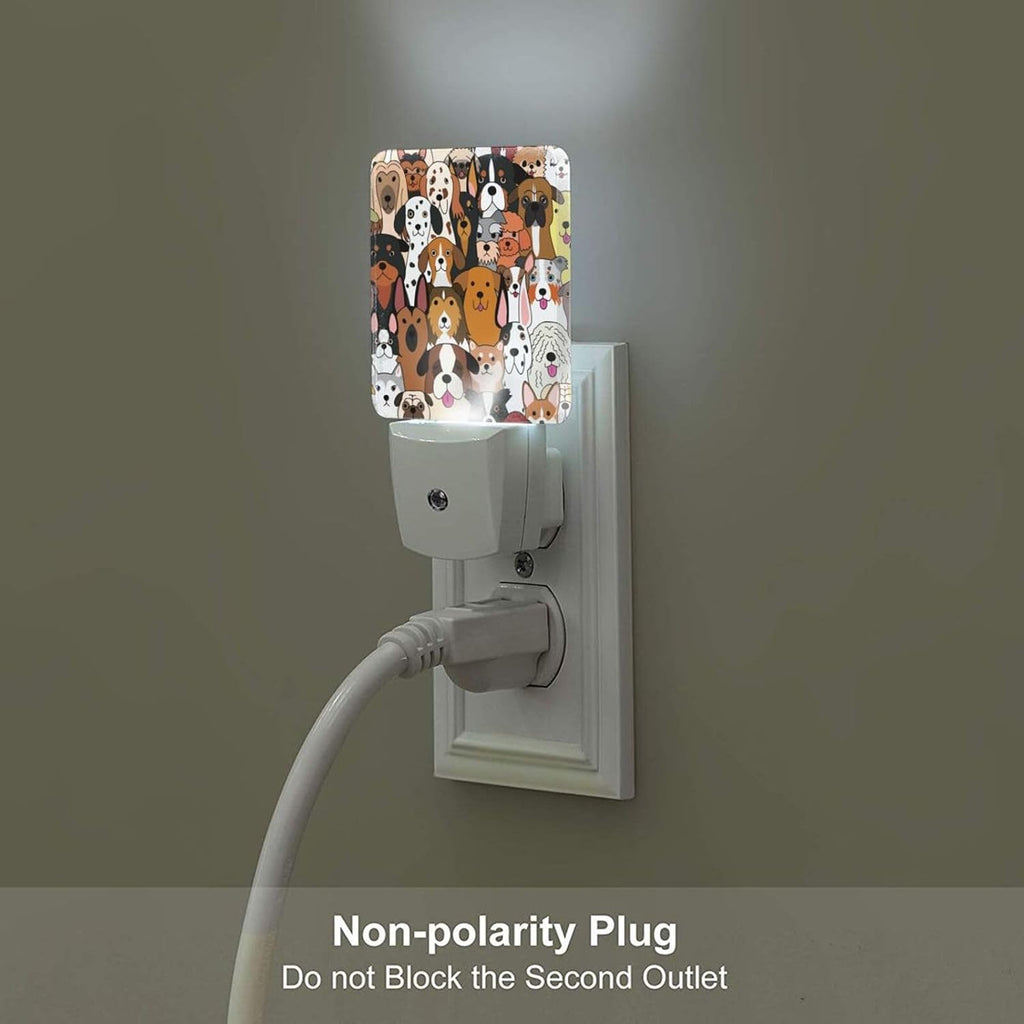 Cute Dog Night Light, Plug Into Wall Decor for Stairway, Hallway, Kitchen, Dusk to Dawn Sensor Nightlights for Boys/Girls/Women/Men Room Gifts