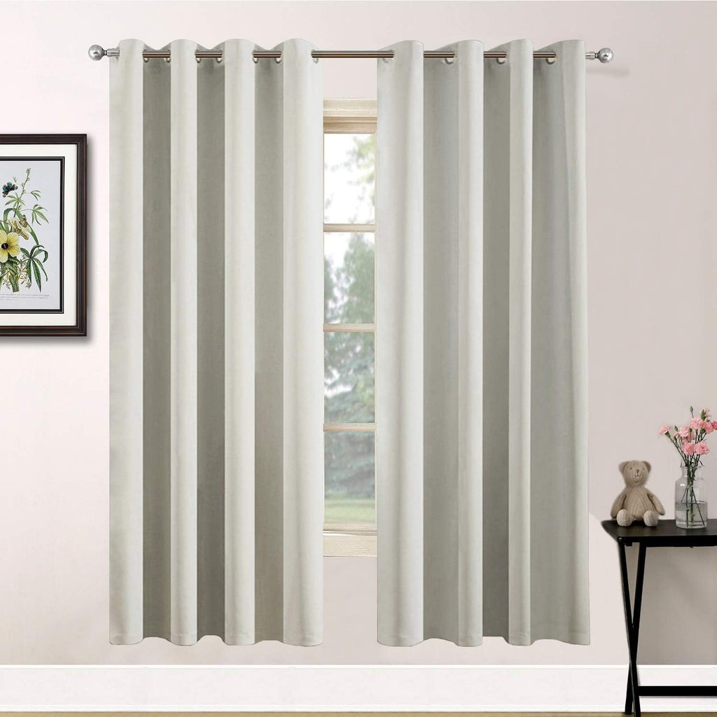 Yakamok Curtains 63 Inch Length Room Darkening Thermal Insulated Soft and Smooth Curtain with Grommet for Living Room(2 Panels,52Wx63L…