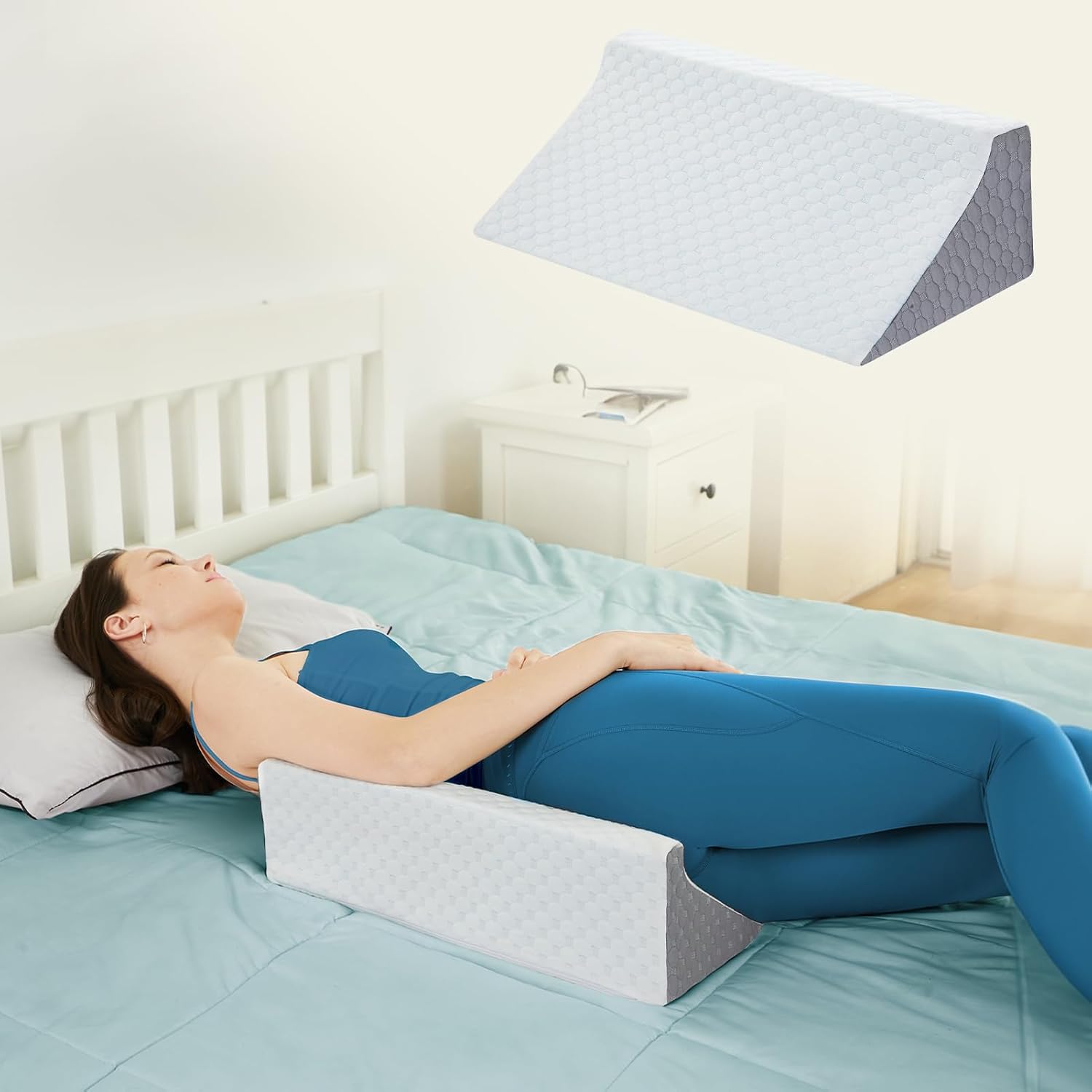 Wedge Pillow for Side Sleeping, Side Sleeper Body Back Positioners for Back Pain, Preventing Bedsores, After Surgery, Pregnancy Support…