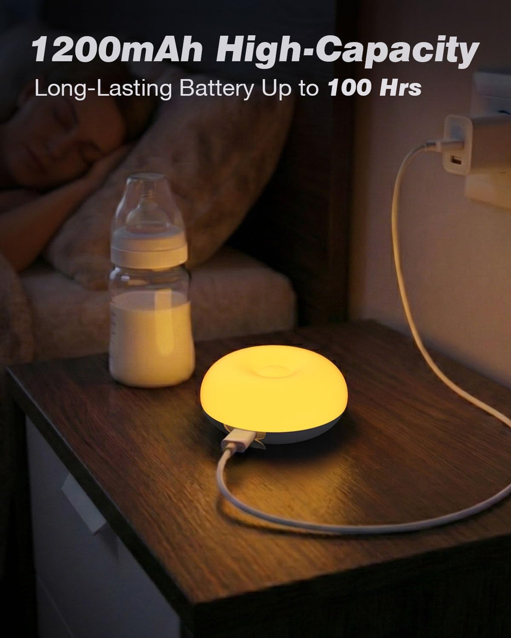 Baby Night Light, 0 Blue-Light Nursery Egg Light for Breastfeeding, Flip Design, Soft BPA Free, 3 Colors & Dimming, Rechargeable Portable…