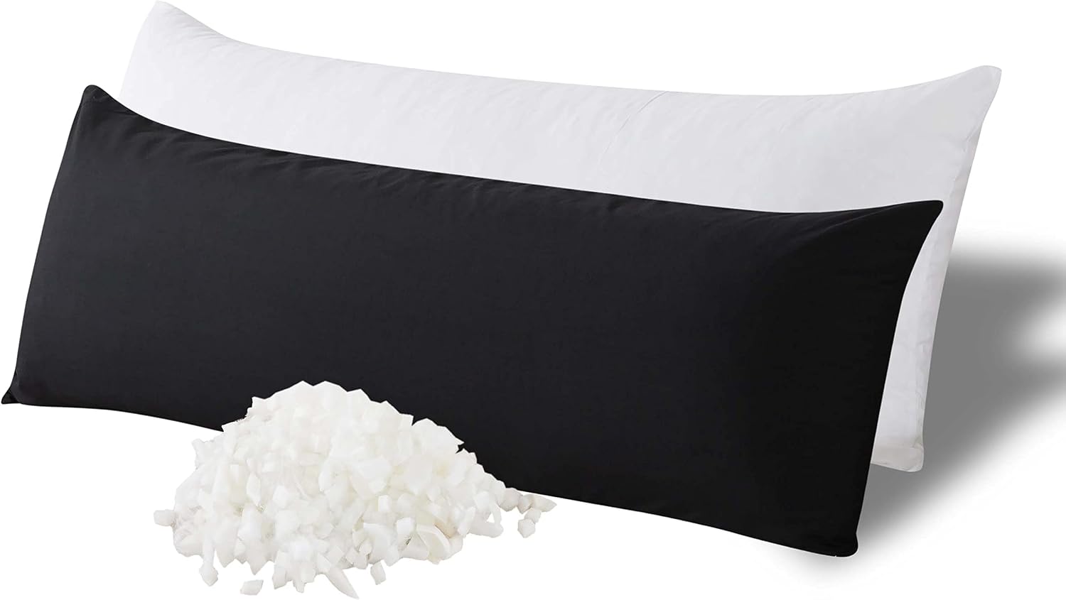 WhatsBedding Memory Foam Body Pillow with Breathable Zippered Cotton Cover, Full Body Pillow for Adults, Long Pillow for Sleeping, Firm Pil…