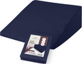 CirclesHome Wedge Pillow Cover 100% Cotton, Zippered Wedge Pillow Case Protector, Soft, Hypoallergenic & Breathable - Navy, (24Wx25Lx12) 12…