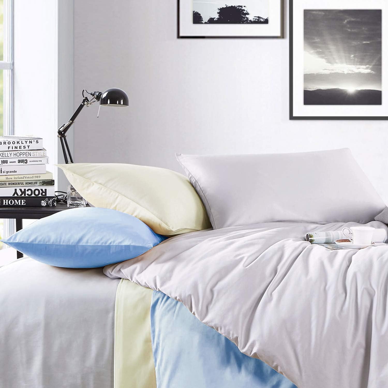 Ntbay King Microfiber Pillowcase Set - 2 Pack, Soft, Wrinkle-Free, Fade-Resistant, Sky Blue, Envelope Closure - 20x36 Inches 2 Pack Blue