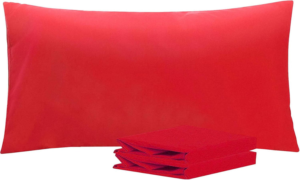 Ntbay King Pillowcase Set - 2 Pack Brushed Microfiber 20x40 Pillowcases - Soft, Wrinkle-Free, Fade-Resistant, Stain-Resistant, Red Pillowca…