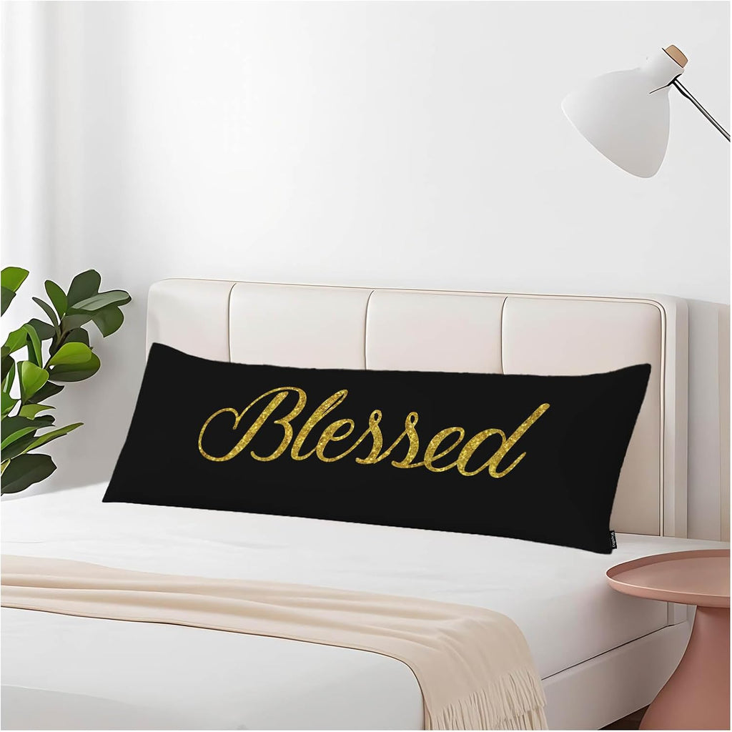 Body Pillowcases with Zipper Blessed, Golden Christian Verse Body Pillow Covers Cushion Case 20 X 54 Inch, Bible Quote Outdoor Body…