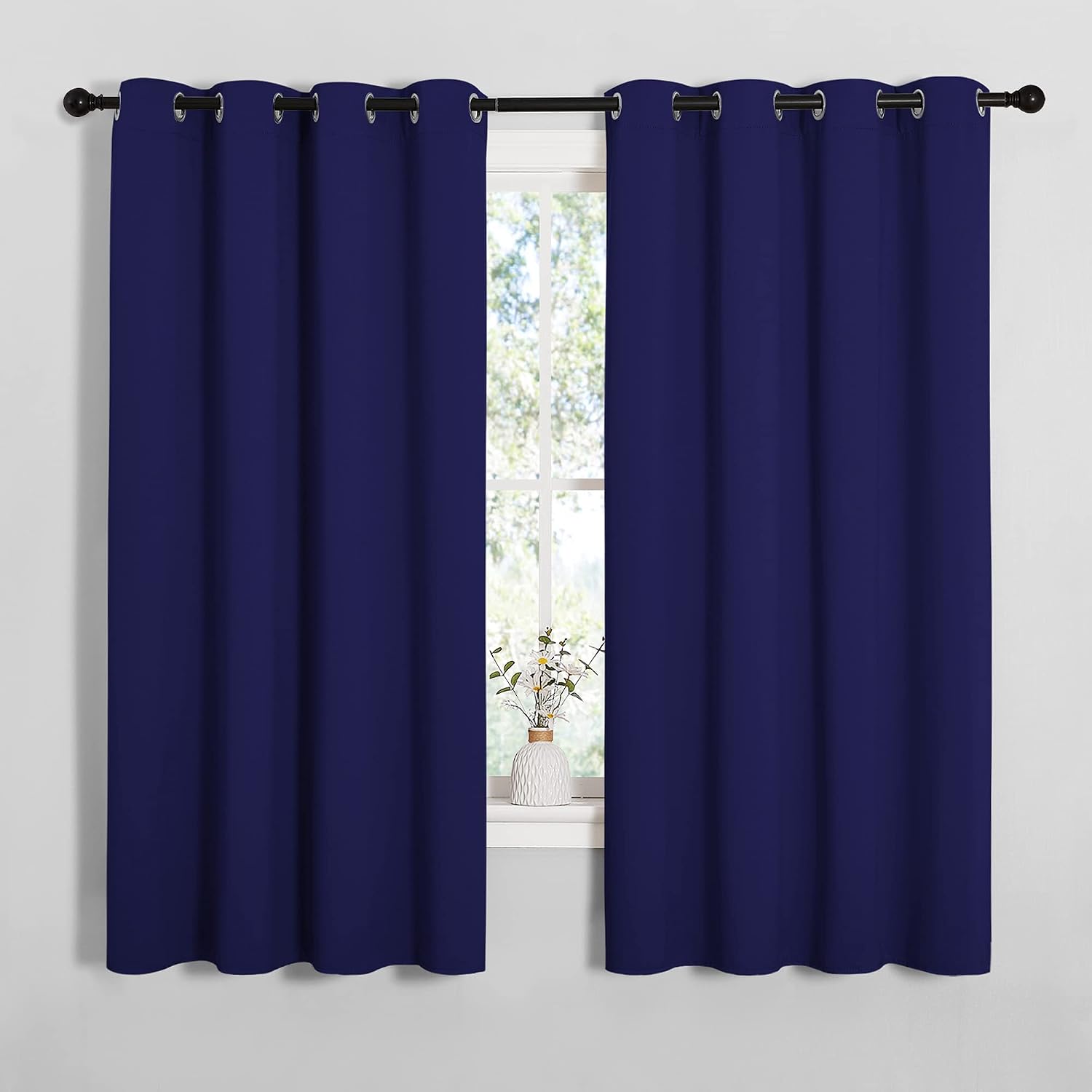 NICETOWN Blackout Draperies Curtains, All Season Thermal Insulated Solid Grommet Top Blackout Curtains/Drapes for Kid's Room (Royal Blue…