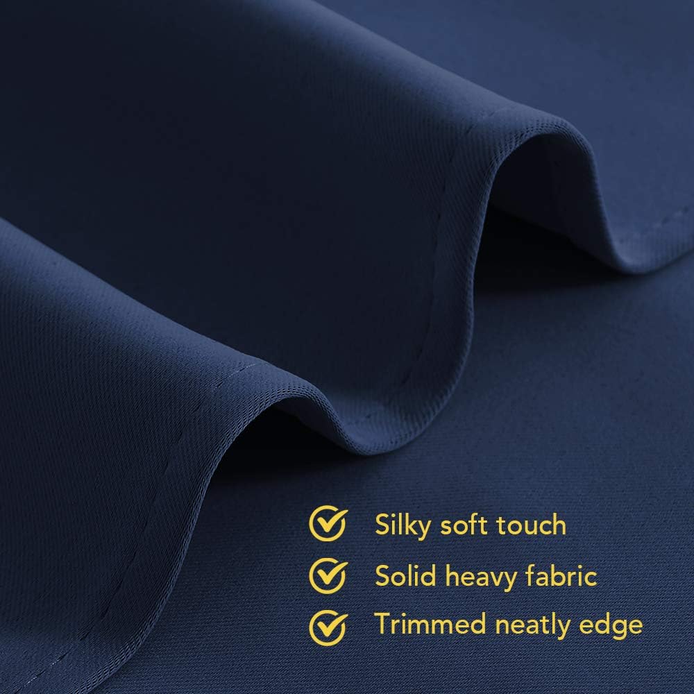 NICETOWN Blackout Curtain Panels, Window Treatment Energy Saving Thermal Insulated Solid Grommet Blackout Drapes/Draperies (Navy, 1 Pair…