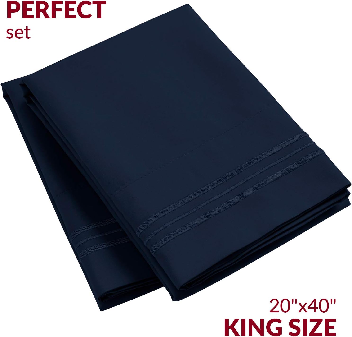Mellanni Pillow Cases - Luxury, Extra Soft, Cooling Pillow Covers - 2 PC Iconic Collection Pillowcases - Envelope Closure (King 20" x 40",…