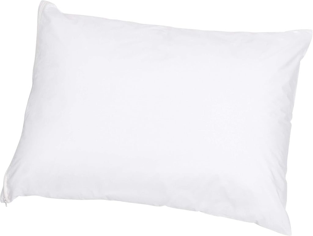Amazon Basics Standard Breathable 100% Cotton Hypoallergenic Pillow Protector with Zipper, Machine Washable, White, 27 x 21 Inches…
