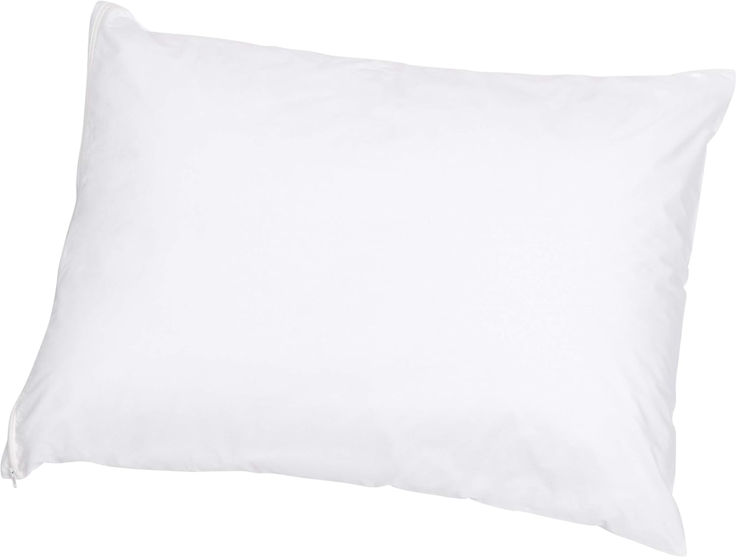 Amazon Basics Standard Breathable 100% Cotton Hypoallergenic Pillow Protector with Zipper, Machine Washable, White, 27 x 21 Inches…
