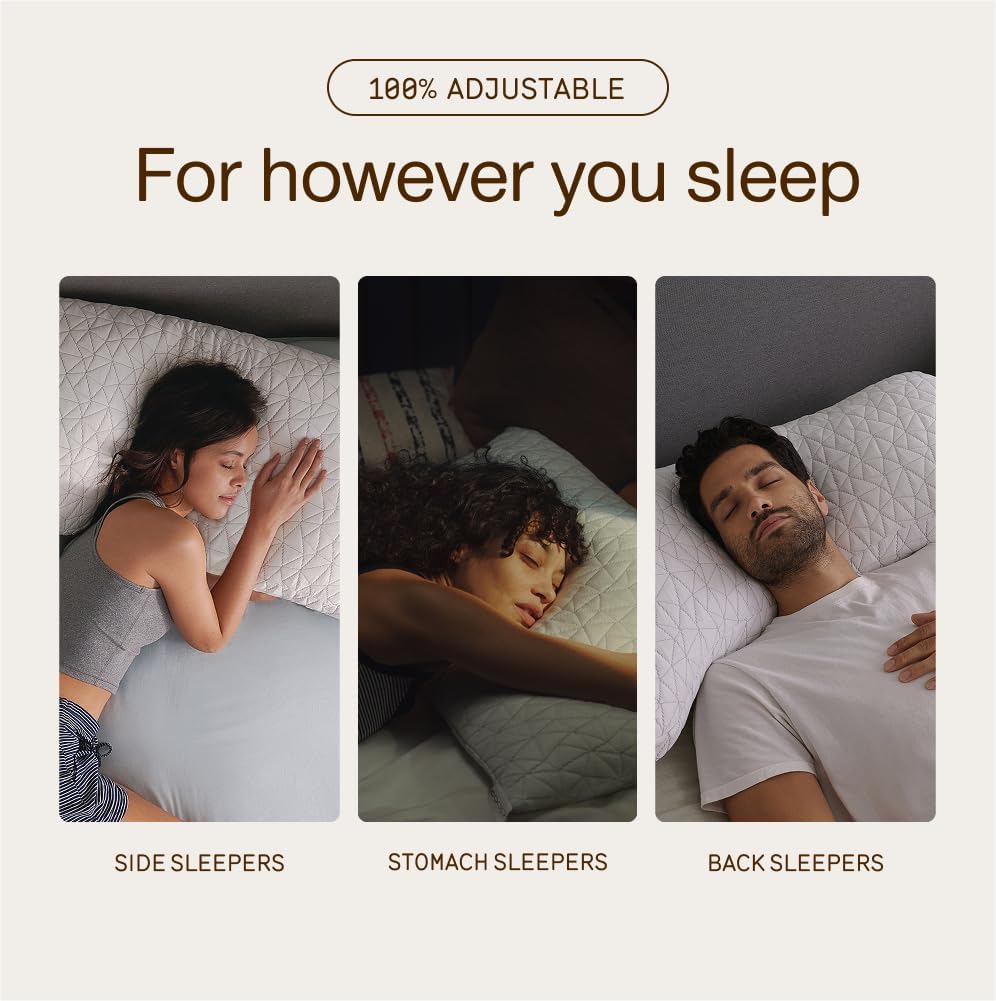 CoopSleepGoods Coop Home Goods Original Adjustable Pillow, King Size Bed Pillows for Sleeping, Cross Cut Memory Foam Pillows - Medium Firm…