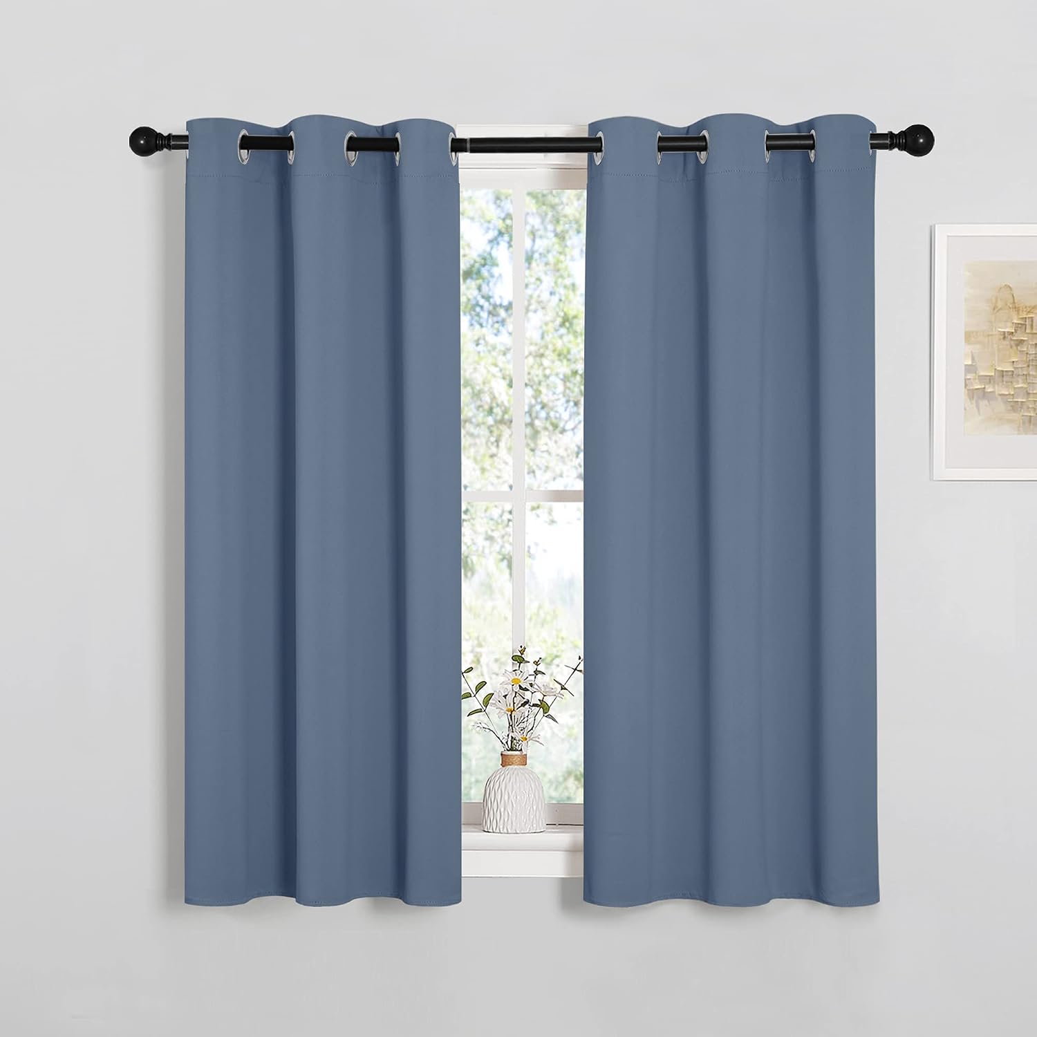 NICETOWN Kitchen Curtains Small Window Curtains & Drapes, Thermal Insulated Solid Grommet Panels for Cupboard, Loft, Cafe, Dining Room…