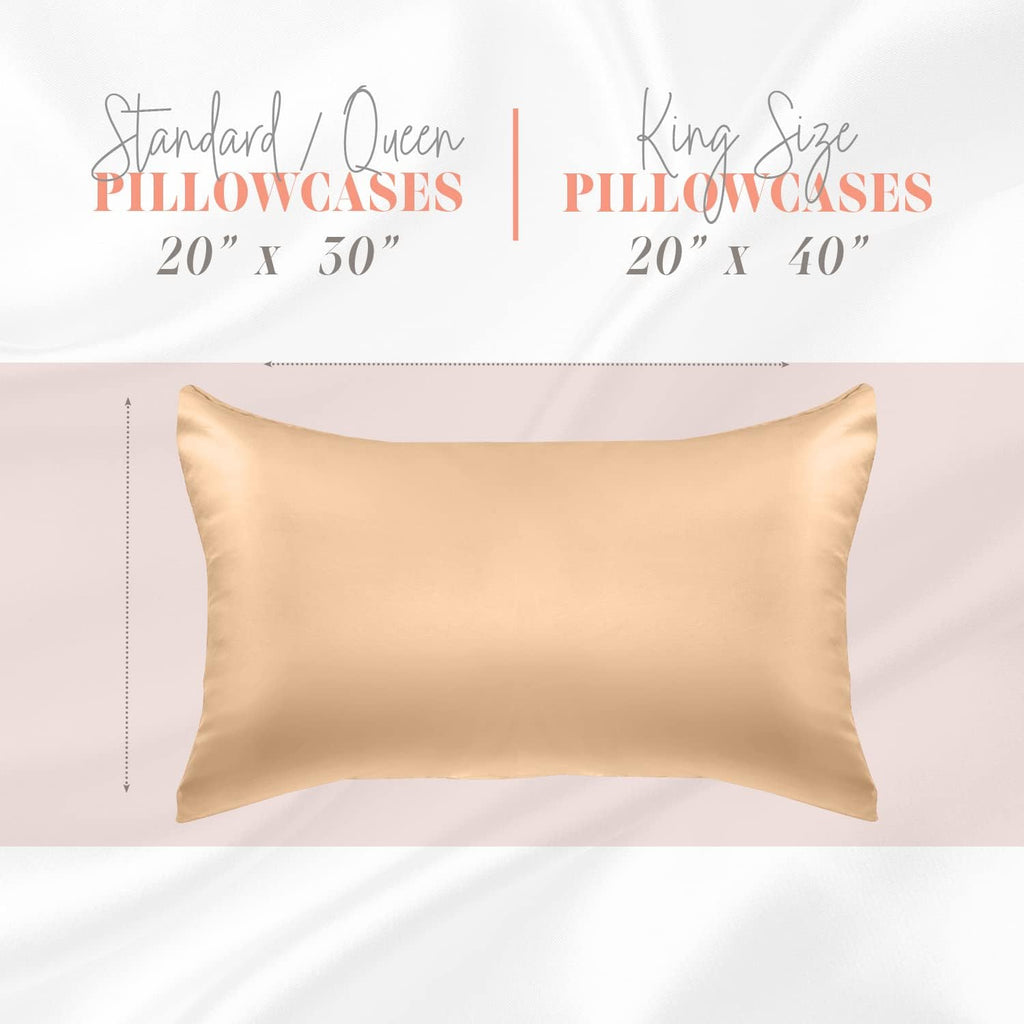 Elegantcomfort Elegant Comfort Silky and Luxurious 2-Piece Satin Pillowcase Set for Healthier Skin and Hair, Hidden Zipper Closure and Beau…