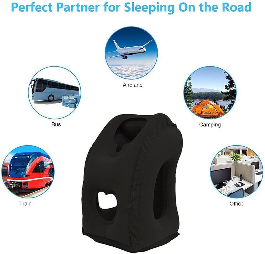 Inflatable Travel Pillows for Airplane, Blow Up Neck Pillow for Sleeping, Airplane Travel Essentials for Long Flight Support Head, Neck…