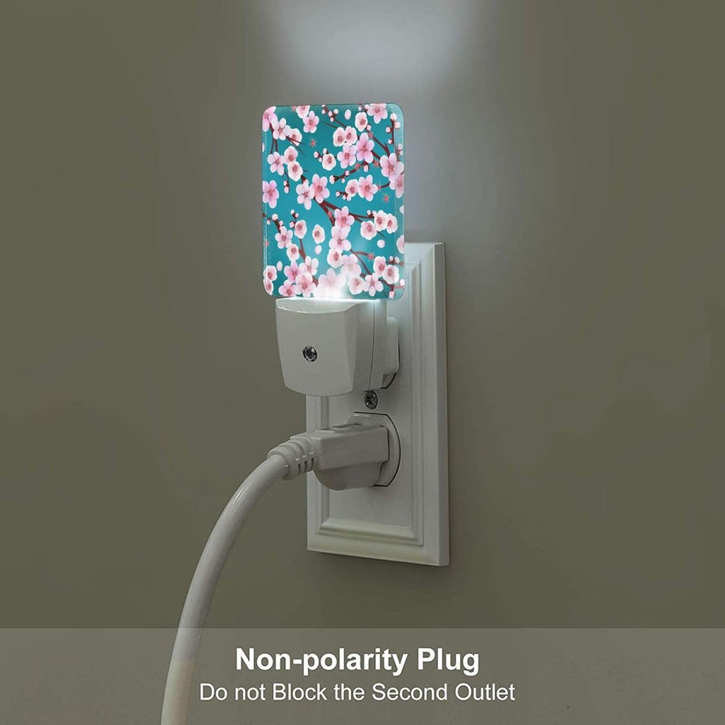Cherry Blossom Night Light, Plug Into Wall Decor for Stairway, Hallway, Kitchen, Dusk to Dawn Sensor Nightlights for Boys/Girls/Women/Men…