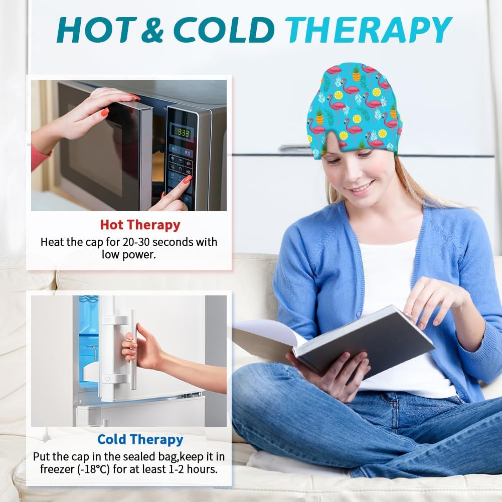Conbella Migraine Relief Cap, Soothing Headache Ice Face Mask Products, Hot and Cold relaxation, Migraine Headache Relief Cap for…