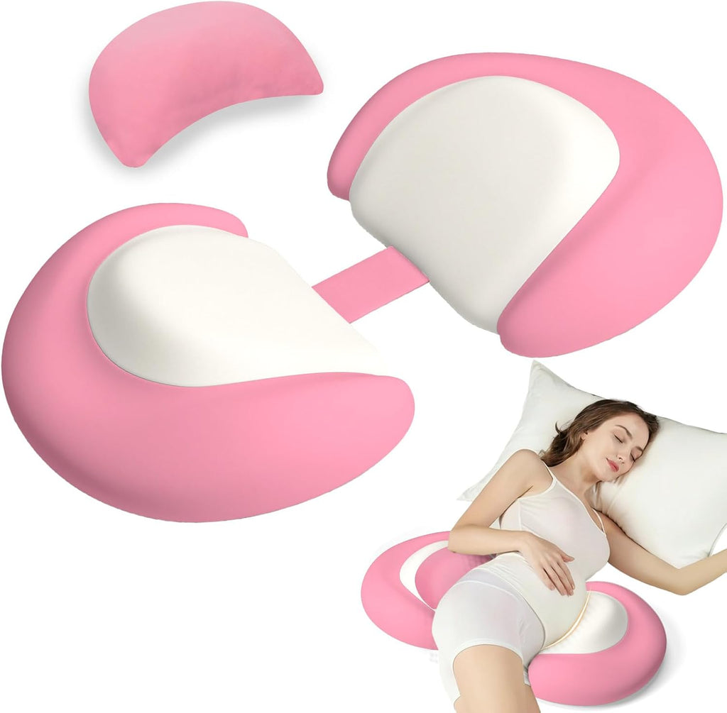 Pregnancy Pillows for Sleeping, Memory Foam W Shaped Maternity Pillow for Pregnant Women, Adjustable Travel Pregnancy Wedge Pillow with…