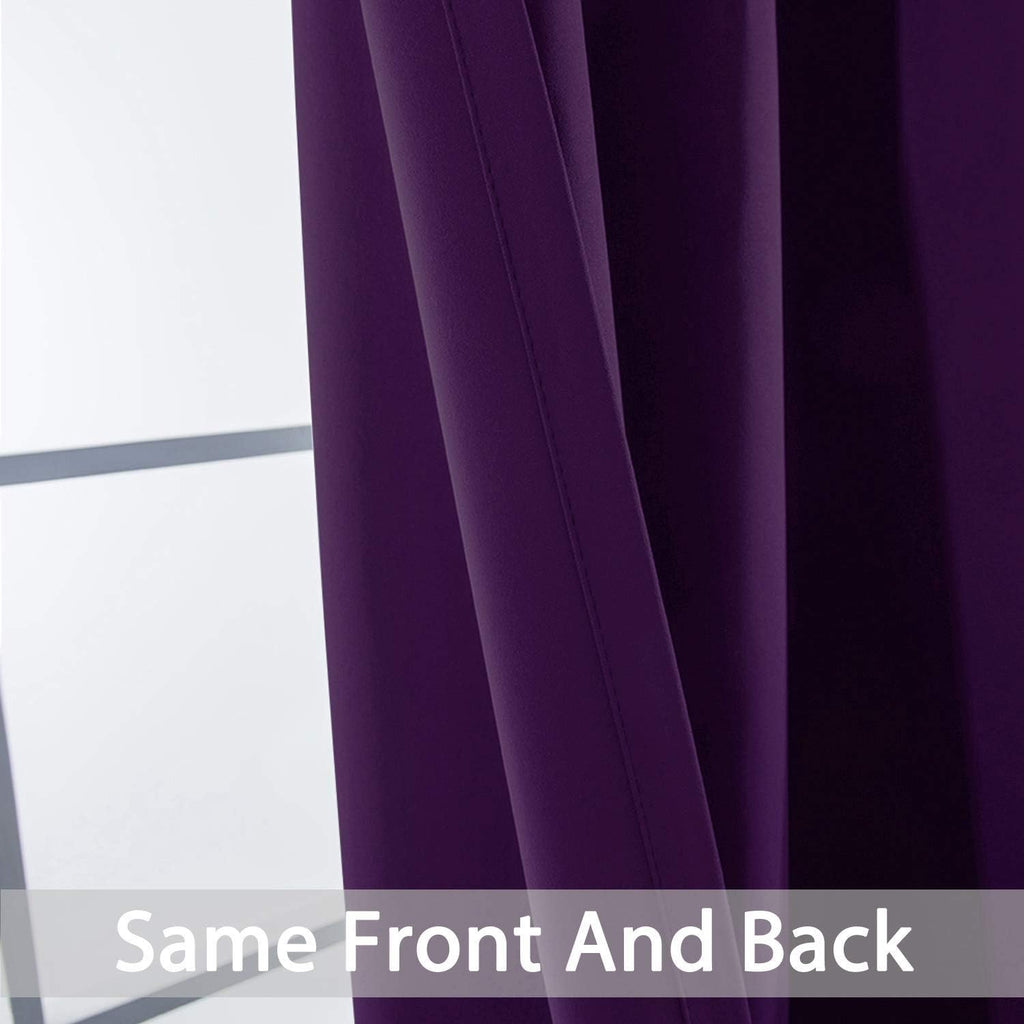 Yakamok Grommet Room Darkening Soft Thermal Insulated Blackout Curtains Window Panels for Bedroom, Width 52 Inch by Length 63 Inch…