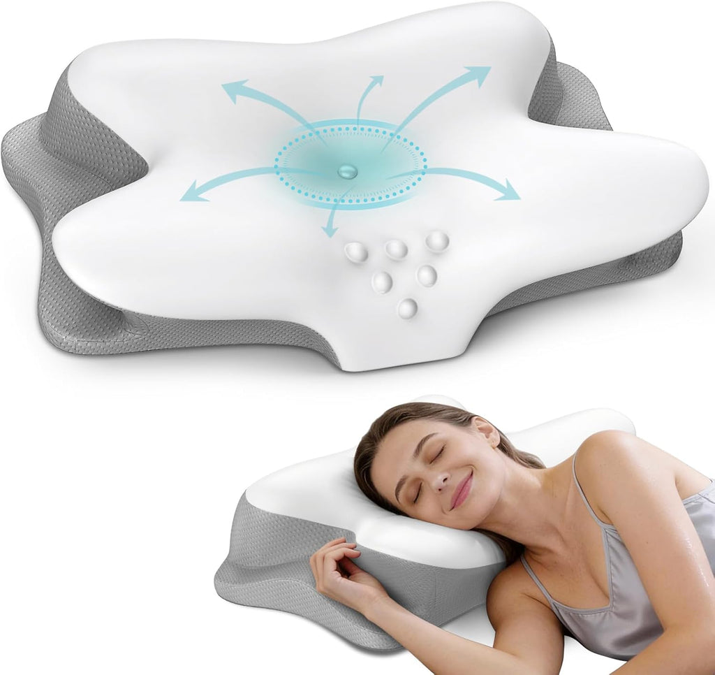Bespillow Cervical Neck Pillow for, Ergonomic Side Sleeper Pillow for Sleeping, Contour Orthopedic Memory Foam Pillows for Back & Stomach…