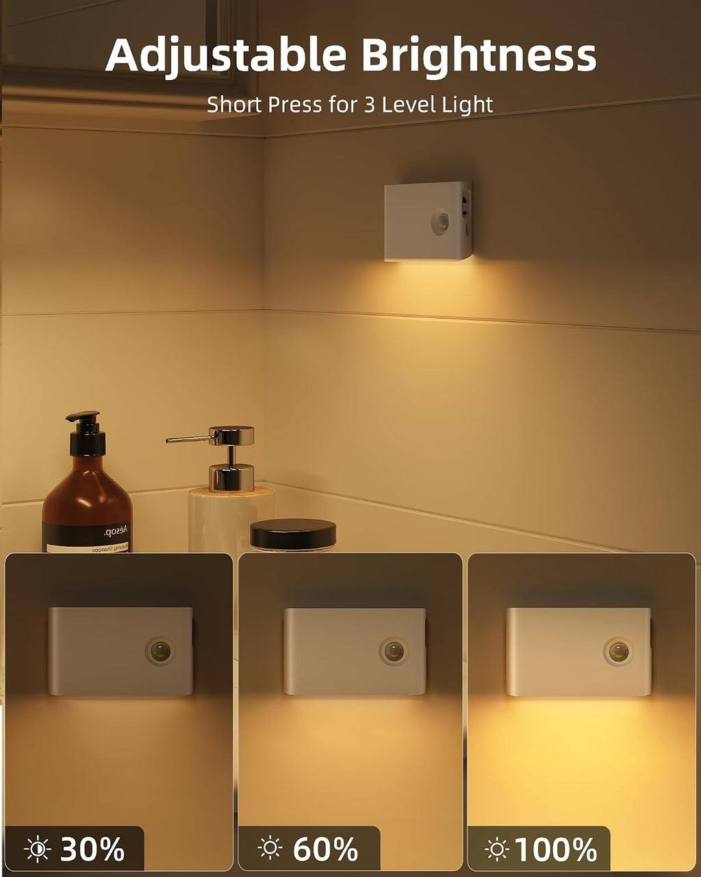 EZVALO 6 Pack Motion Sensor Night Lights with Charging Station, Sync LED Stair Lights Indoor, 1500mAh Rechargeable, Magnetic & Dimmable…