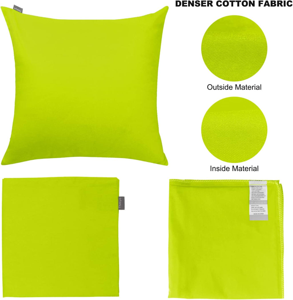 Thmyo 4-Pack 100% Cotton Comfortable Solid Decorative Throw Pillow Case Square Cushion Cover Pillowcase Sublimation Blank Pillow Covers DIY…