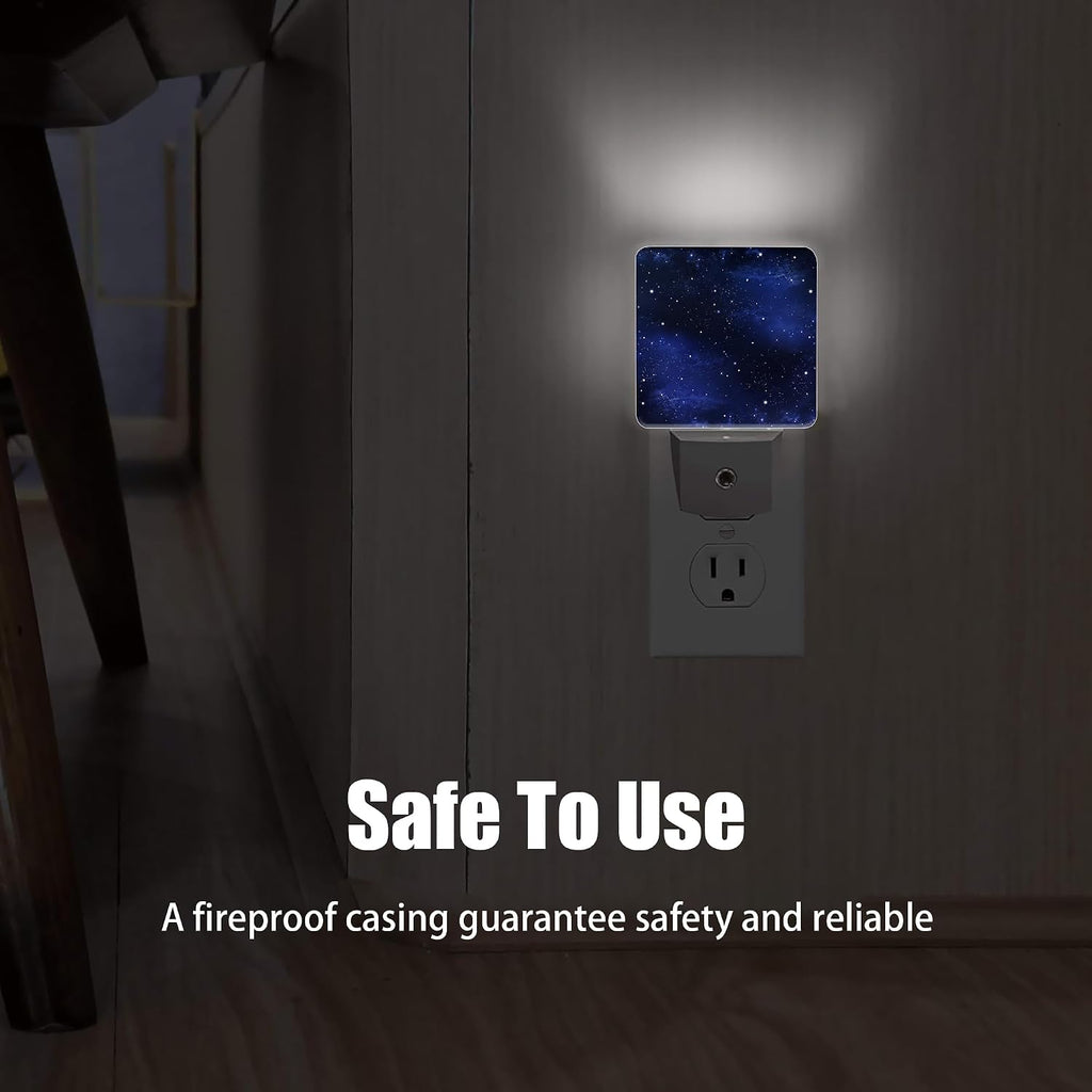Night Sky Stars Night Light, Deep Space Plug into Wall with Dusk to Dawn Light Sensors, Warm Nightlights for Bedroom, Bathroom, Hallway…