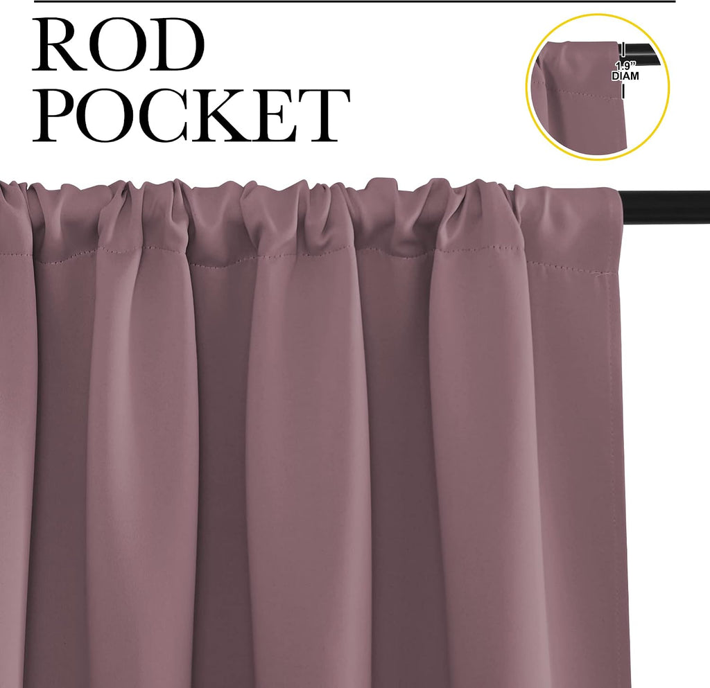 NICETOWN Kitchen Curtains, Short Blackout Curtains & Drapes, Small Window Draperies for Dining Room, Cupboard (Dry Rose, 42" W by 36" L…