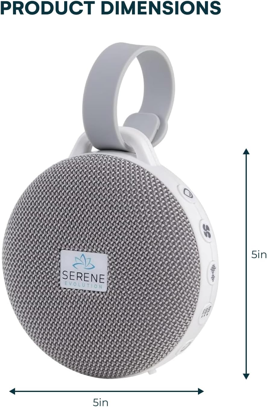 Serene Evolution 36 Sound Portable White Noise Machine for Sleeping Baby, USB Rechargeable Sound Machine for Babies & Kids, Soothing…