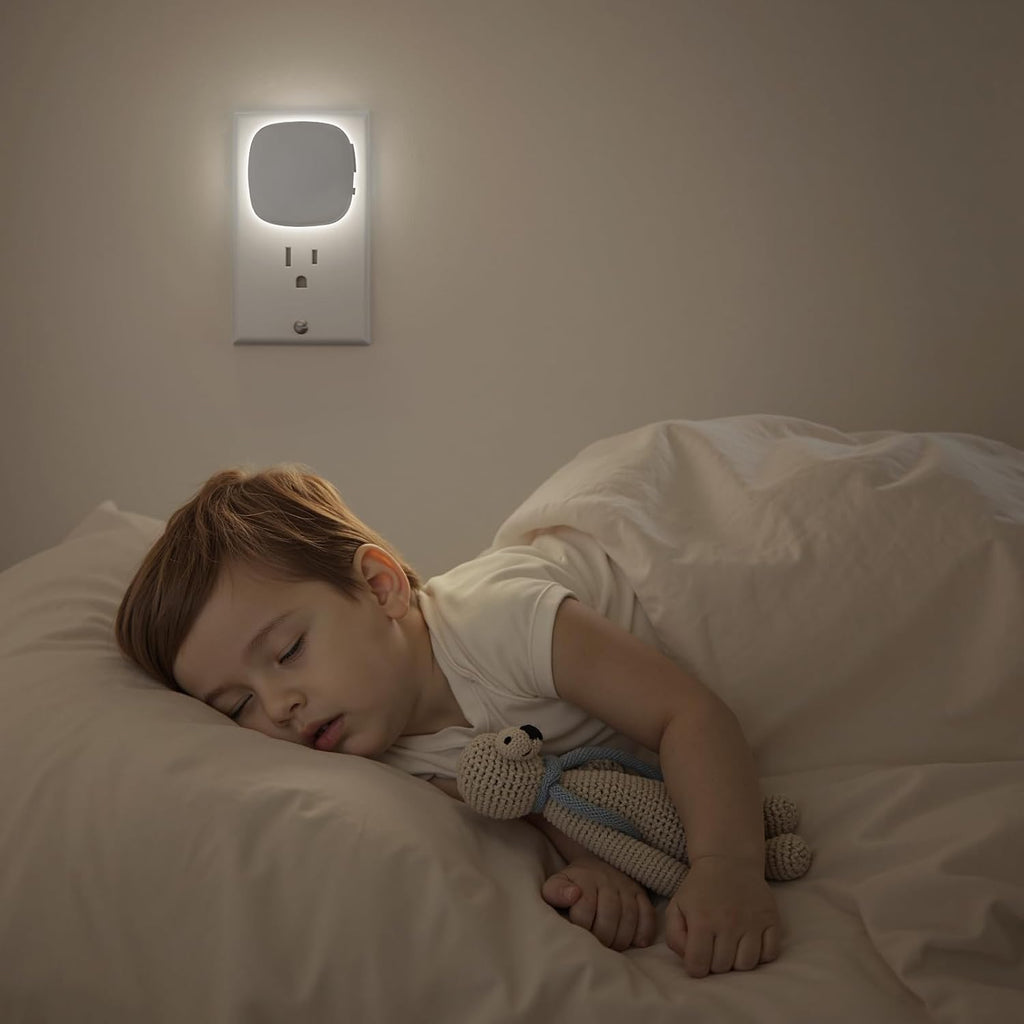 AUVON Plug-in LED Backlit Night Light with Motion Sensor & Dusk to Dawn Sensor, Dimmable Cool White Nightlight with 1-50 lm Adjustable…