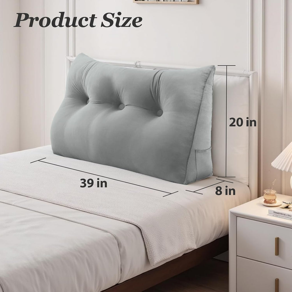 Wedge Pillow Headboard, Bed Wedge Pillow for Headboard, Headboard Pillow Queen, Back Support Cushion for Sitting up in Bed - Features…