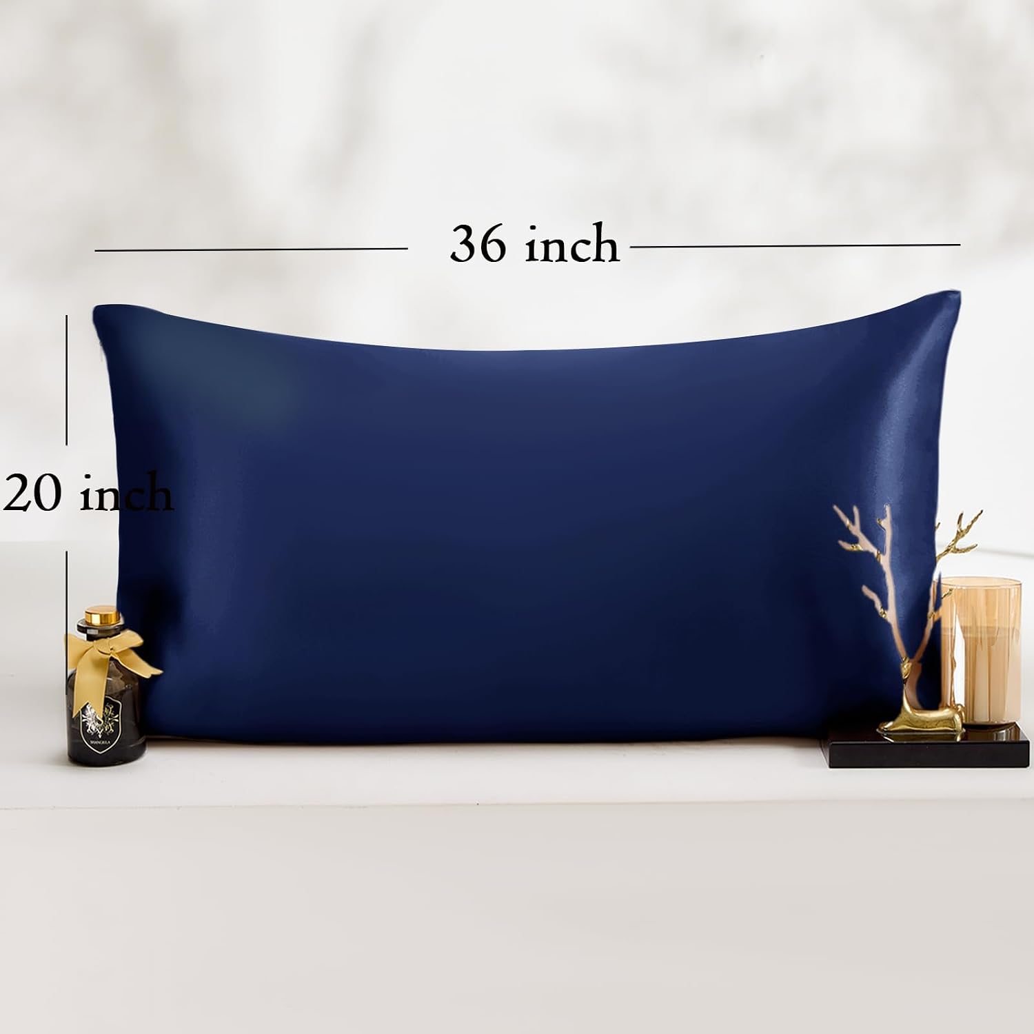 Vielit King Satin Pillowcase for Hair 2pc, Similar to Silk Pillow Cases, Easier comfort Than Silk Pillowcase Gifts for Women Men, Navy,20x36…
