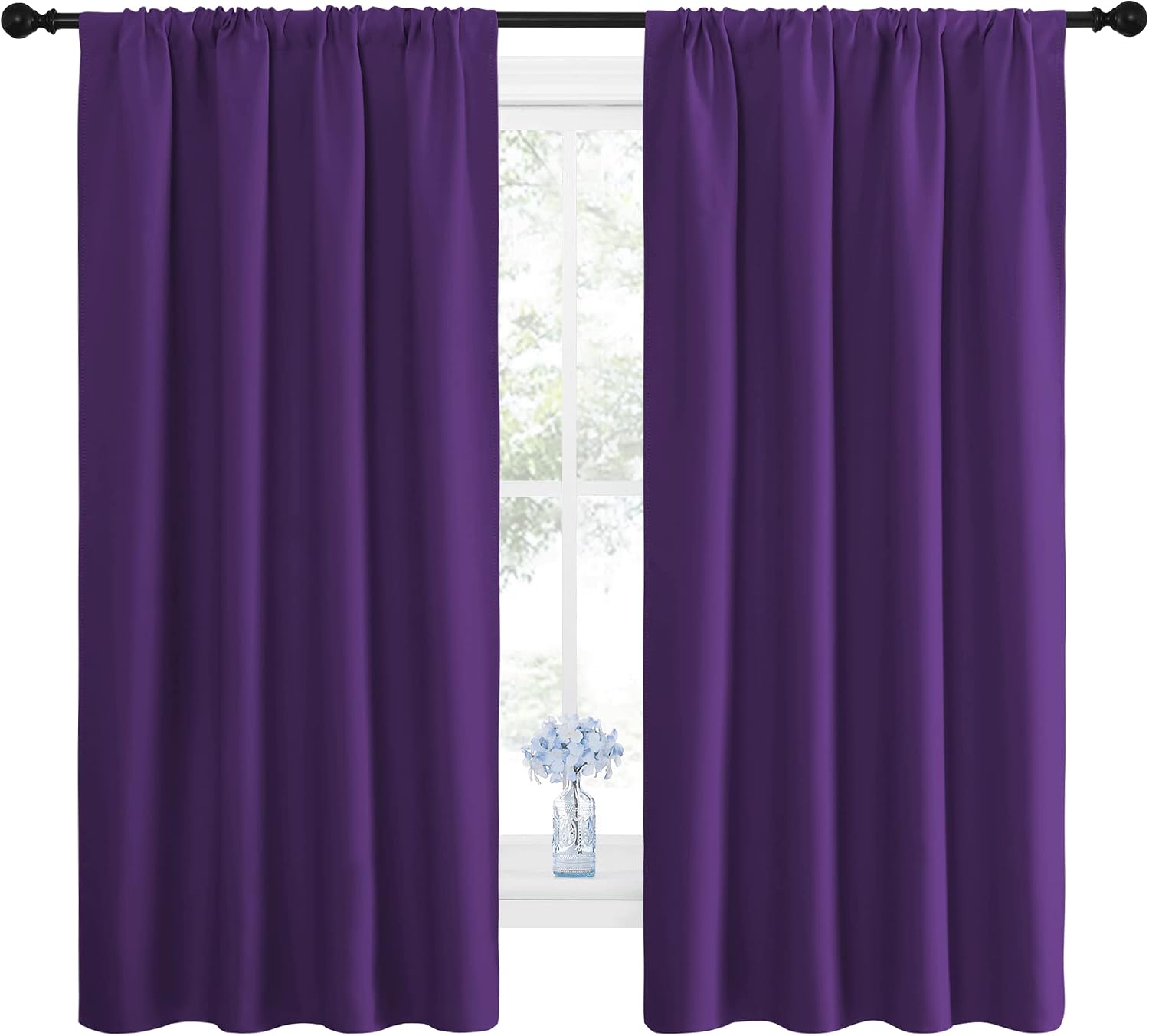 NICETOWN Blackout Curtains for Living Room - Triple Weave Home Decoration Thermal Insulated Solid Rod Pocket Blackout Drapes for…