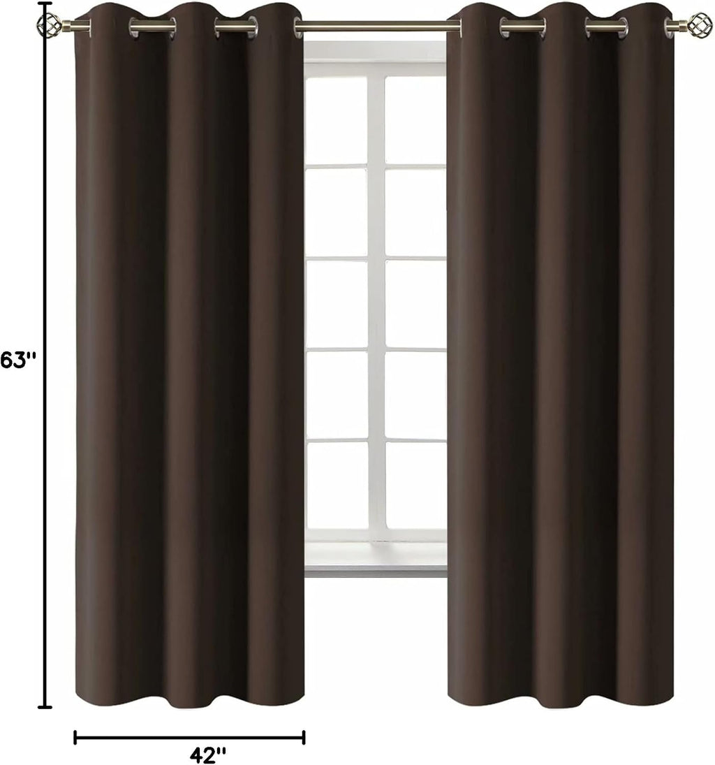 BGment Blackout Curtains for Living Room - Grommet Thermal Insulated Room Darkening Curtains for Bedroom, 2 Panels of 42 x 63 Inch, Brown 6…