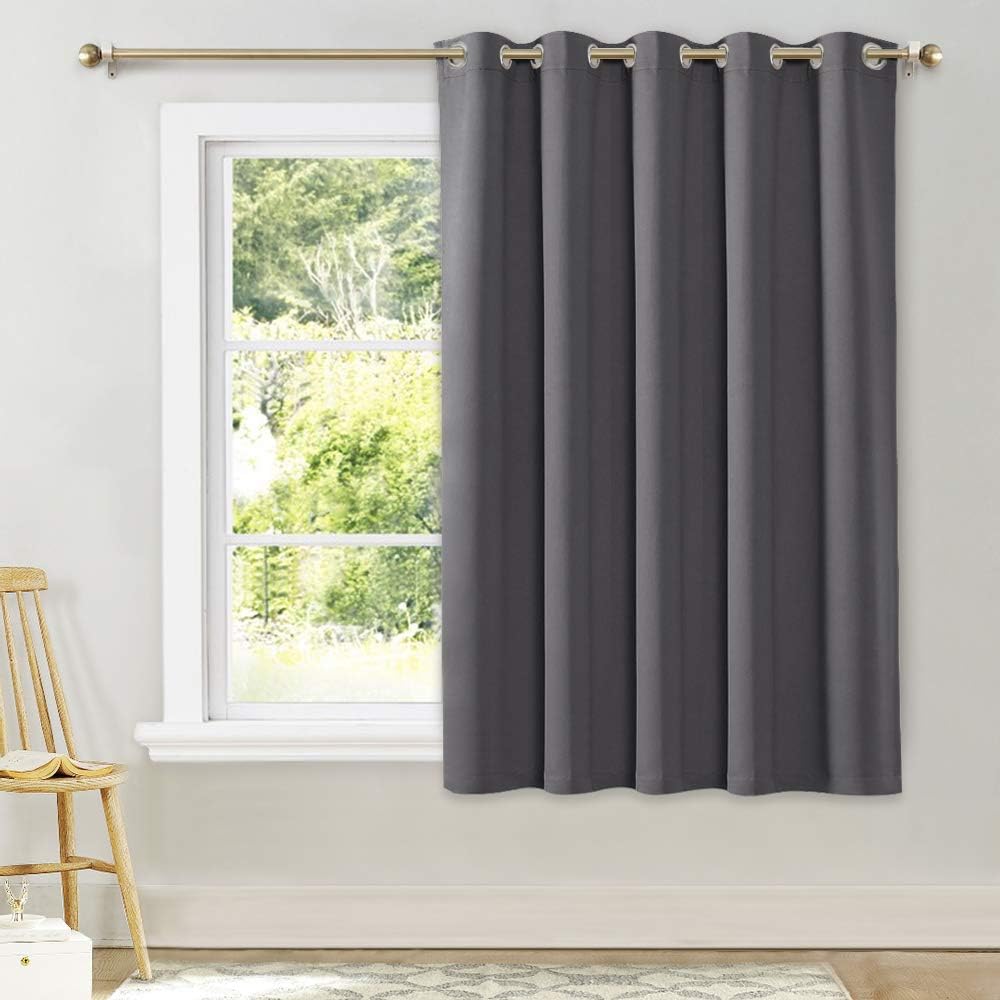 NICETOWN Bedroom Blackout Curtain Panel - Window Treatment Thermal Insulated Solid Grommet Blackout for Living Room (1 Panel, 70 by 63…