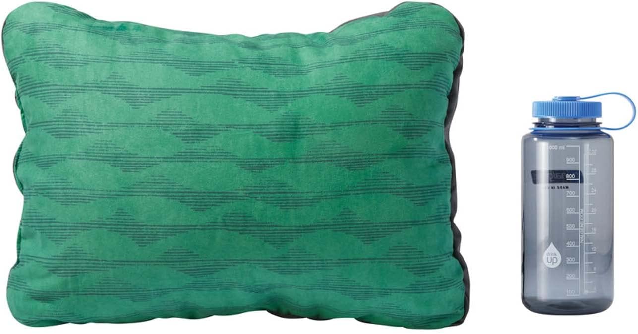 Therm-a-Rest Compressible Camping and Backpacking Pillow, Green Mountains Print, Large