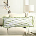 Cottonprintclub CPC Hand Block Print Lotus Meadow Ruffle Sham Pillow Cover 36" x 14" inch Hidden Zipper Decorative Pillowcase for Couch, Be…