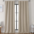 Simplebrand Ava Biscotti Beige Blackout Curtains for Bedroom 96 Inches Long 2 Panels, Solid Thermal Insulated, Energy Saving Nursery Window…
